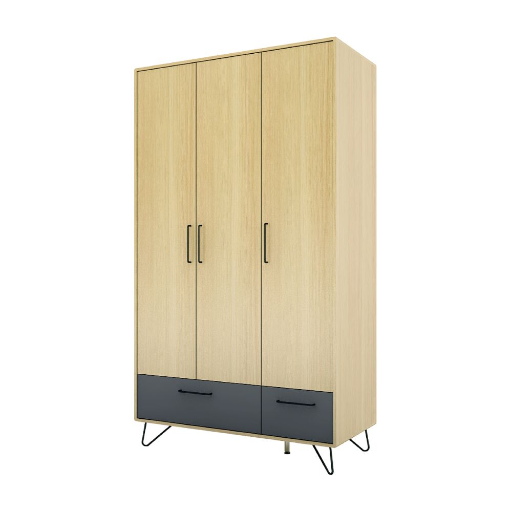 Oslo Wardrobe 3drs Drawer Wto Gymt White Oak Indexlivingmall