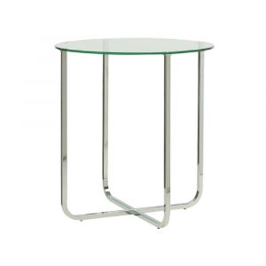 Bàn Góc Kính cường lực MORROW Màu Trắng Trong W50xD50xH55Cm