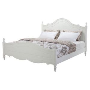 Giường Ngủ Gỗ Cao Su ANASTASIA PLUS Màu Trắng 5Ft (W153xD198Cm)