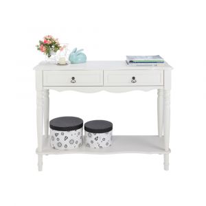 Bàn Console Gỗ MDF ANASTASIA Màu Trắng W110xD38.5xH83.5Cm