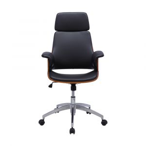Ghế Văn Phòng Da PVC DEREK Màu Đen W67xD64xH123Cm