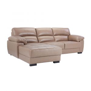 Sofa Góc Phải Da thật MORETTO Màu Nâu W256xD165xH92Cm