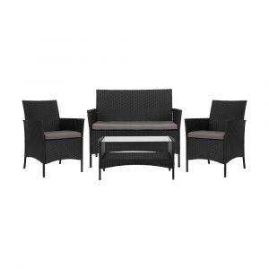 Sofa Ngoài Trời Mây PORTA Màu Đen W66xD103xH36Cm