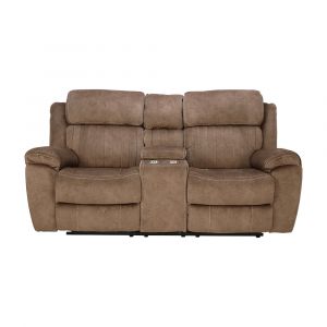 Sofa Chỉnh Điện Vải Cotton LEDGER Màu Nâu W197xD94xH104Cm