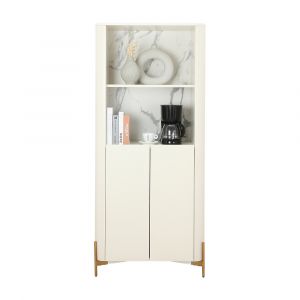 Tủ Kệ Trang Trí Gỗ Công Nghiệp PICASSO Màu Trắng Ngà W43.6xD80xH180Cm