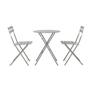 Bộ Bàn Ghế Ngoài Trời Kim Loại RIVIERA
 Màu Xám W60xD60xH70.5Cm