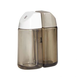 RECIPE Set of salt and pepper shaker Plastic Grey D4xW8xH11 ∙ Set of 2