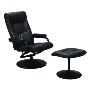 H-THAZAR PVC relax chair+stool BK