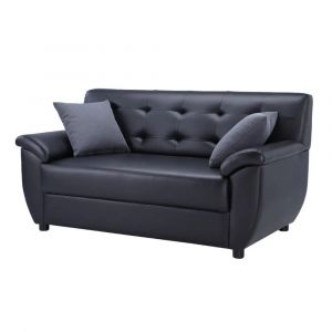 Sofa Băng Da PVC HUNS Màu Đen W160xD77xH82Cm