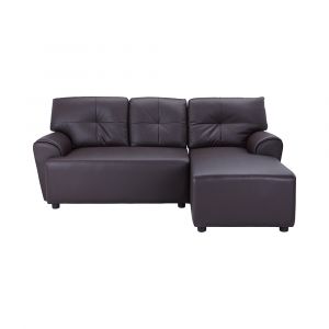 Sofa Góc Trái Da PVC H-JAY Màu Nâu W194xD142xH84Cm