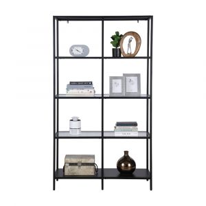 Kệ Đa Năng Kính Cường Lực VICTOR Màu Đen W100xD36xH175Cm