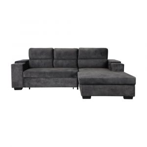 DOMINIC fabric L-shape sofa-bed/L GY