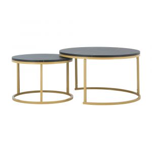 Bàn Cà Phê Gỗ MDF MATCH Màu Đen Bộ 2 Cái