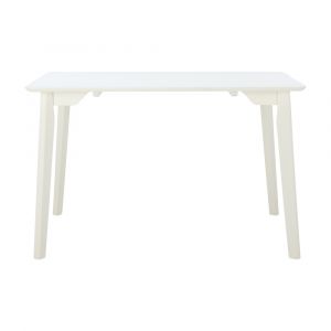 Bàn Ăn Gỗ Cao Su FEMMIE Màu Trắng W125xD85xH11Cm