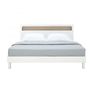 Giường Ngủ Gỗ Công Nghiệp MONACO Màu Trắng 6Ft (W191xD214.6Cm)