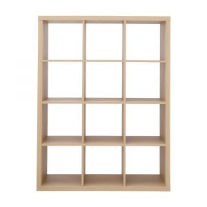 Multi-purpose MDF Wood Shelf BLOCS SHELF Light Oak Color W111.1xD39.7xH146.1Cm