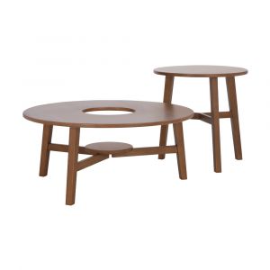 Dot Nesting Table 2 Pcs.80 Cm. Teak