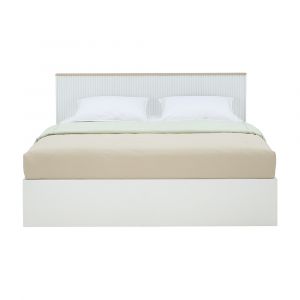 MINIMAL White Industrial Wood Bed 5Ft (W168XD210.6Cm)