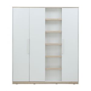Tủ Quần Áo 4 Cánh Gỗ Công Nghiệp MINIMAL Màu Trắng W180xD59.7xH210Cm