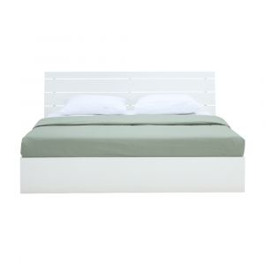 Giường Ngủ Gỗ Công Nghiệp VEDA Màu Trắng 6Ft (W200xD212.6Cm)