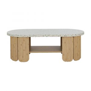 NELDA MDF Coffee Table Natural Wood W110xD50xH38.5 Cm
