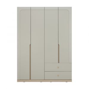 Tủ Quần Áo 4 Cánh Gỗ Công Nghiệp MELBOURNE Màu Sa Thạch W160xD59.5xH220Cm