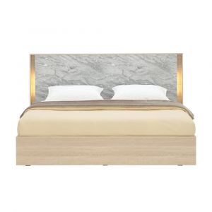 Giường Ngủ Gỗ Công Nghiệp VALUX Màu Vàng Nhạt/Xám Đậm 6Ft (W211.1xD208.5Cm)