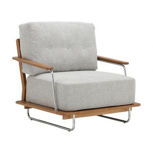 Sofa Đơn Gỗ Cao Su ASAHIKAWA Màu Xám
