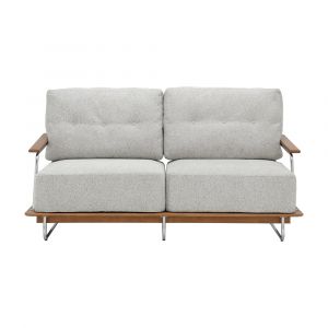 ASAHIKAWA Gray 2-seat Rubber Wood Sofa