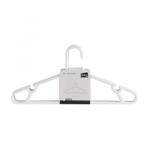 Móc Treo Quần Áo Nhựa PP Cloth Hanger 6 pcs WT Màu Trắng W38xD0.7xH17Cm
