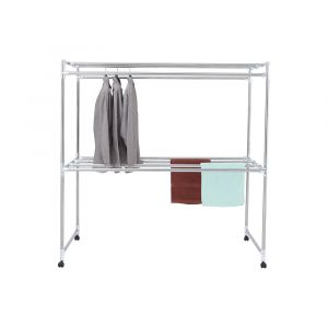 Kệ Treo Quần Áo Sắt GIANT Màu Bạc W150xD60xH150Cm