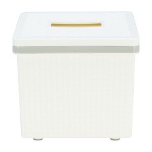 Hộp Đựng Khăn Giấy Nhựa PP SAAN Màu Kem W13xD13xH11.5Cm