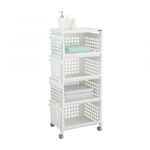 Kệ Đa Năng 4 Tầng Nhựa PP MAXMARA Màu Trắng W42xD33xH102Cm