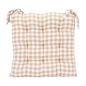 Đệm Ghế Tartan 40x40x8Cm Nâu