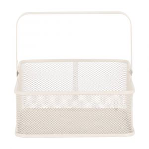Giỏ Đựng Đồ Sắt ABELLIN Màu Trắng W25.4xD25.4xH12Cm