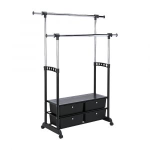 Kệ Treo Quần Áo Sắt JANE Màu Đen W93xD44xH127Cm