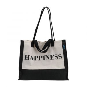 Túi Vải Cotton HAPPINESS Màu Đen W50xD18xH40Cm