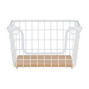 Giỏ Đựng Đồ Sắt SIMPLY Màu Trắng W32.4xD25.9xH19Cm