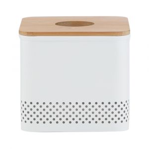 Hộp Đựng Khăn Giấy Sắt SIMPLY Màu Trắng W13.6xD13.6xH12.6Cm