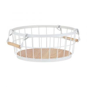 Rổ Đựng Đồ Sắt SIMPLY Màu Trắng W30.7xD28.2xH12.3Cm