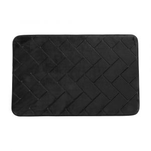 ERINA Polyester Bath Mat Black W45xD70xH1.5Cm