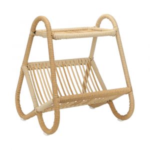 Kệ Đựng Tạp Chí 2 Tầng Nhựa PE SAAN Màu Gỗ W38xD25xH49.5Cm