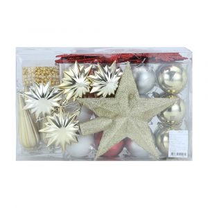 MIRA ASSORTED ORNAMENT 47 PCS/SET RD/GD