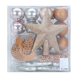 Bộ Trang Trí Giáng Sinh Nhựa MIRO Màu Vàng Hồng W21.5xD13.5xH34Cm