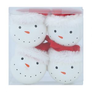 KINA ORNAMENT BALLS 4 PCS/SET WT/RD