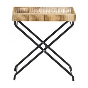 SAAN Plastic Corner Table Natural Wood W51xD35.5xH53 Cm