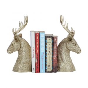 Đồ Chặn Sách Con Hươu Nhựa Polyresin DEERDUO Màu Vàng Kim W13xD28xH12.5Cm