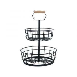 Rổ Đựng Trái Cây Sắt JENNER Màu Đen W28xD28xH40Cm