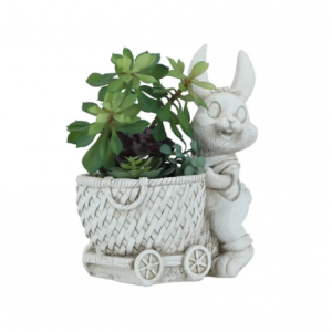 Chậu Cây Giả Thỏ Đẩy Xe BUNNY