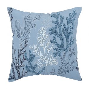 Gối Tựa Vải Cotton COASTAL-CORAL Màu Xanh W45xD45xCm